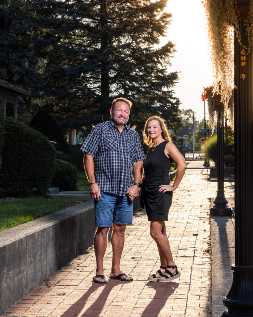 Family portrait session outside their home