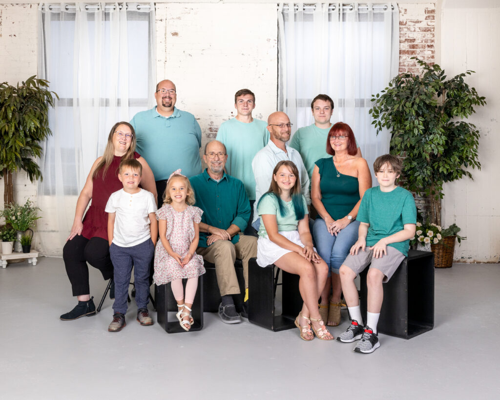 Family portrait session inside the Dimensions Photography studio in Indianapolis