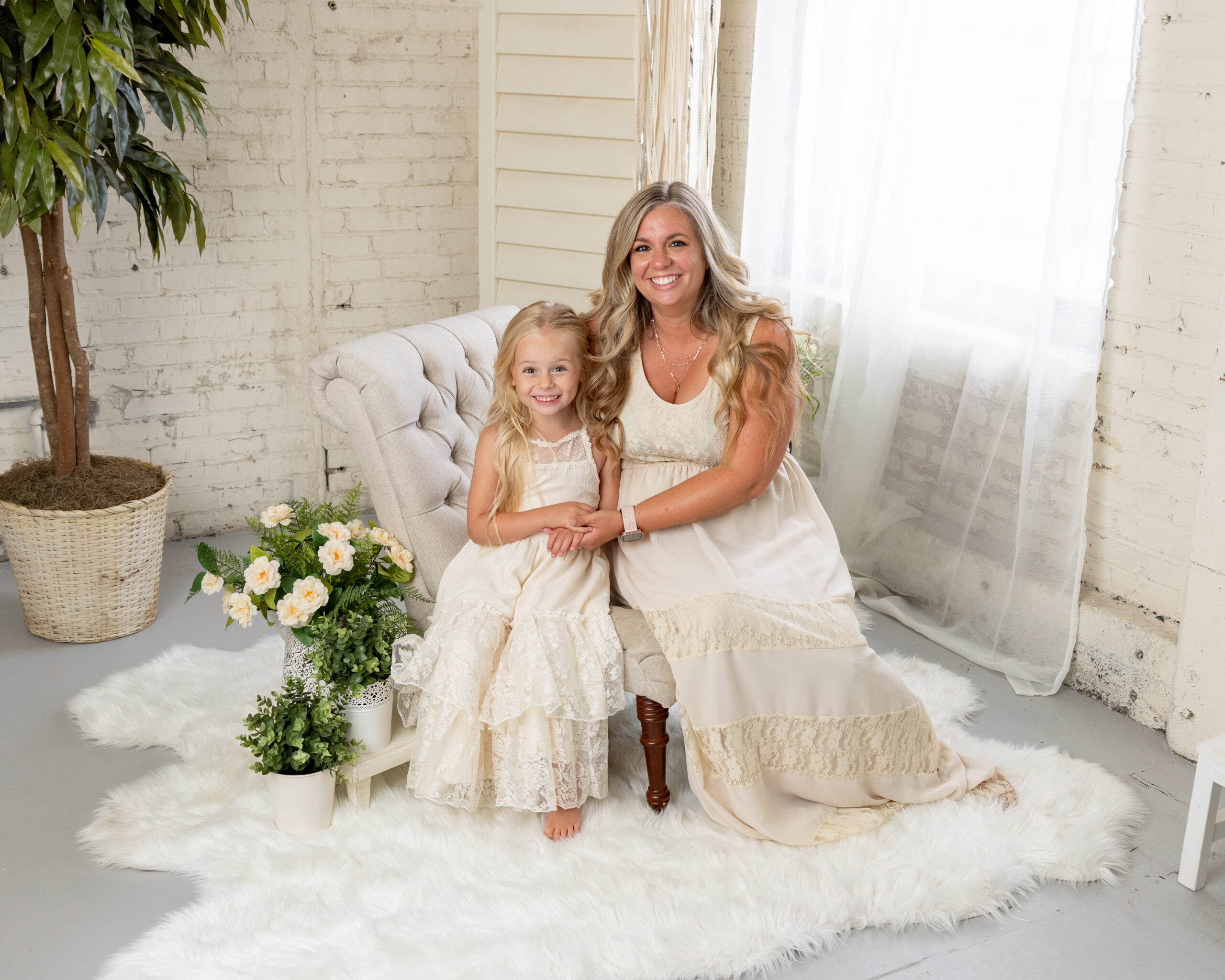 Family portrait session inside the Dimensions Photography studio in Indianapolis