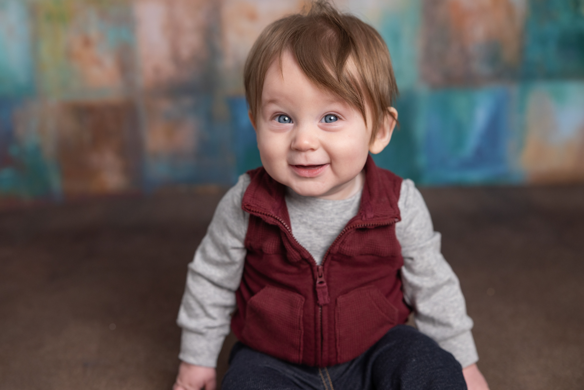 Close-up of baby boy smiling